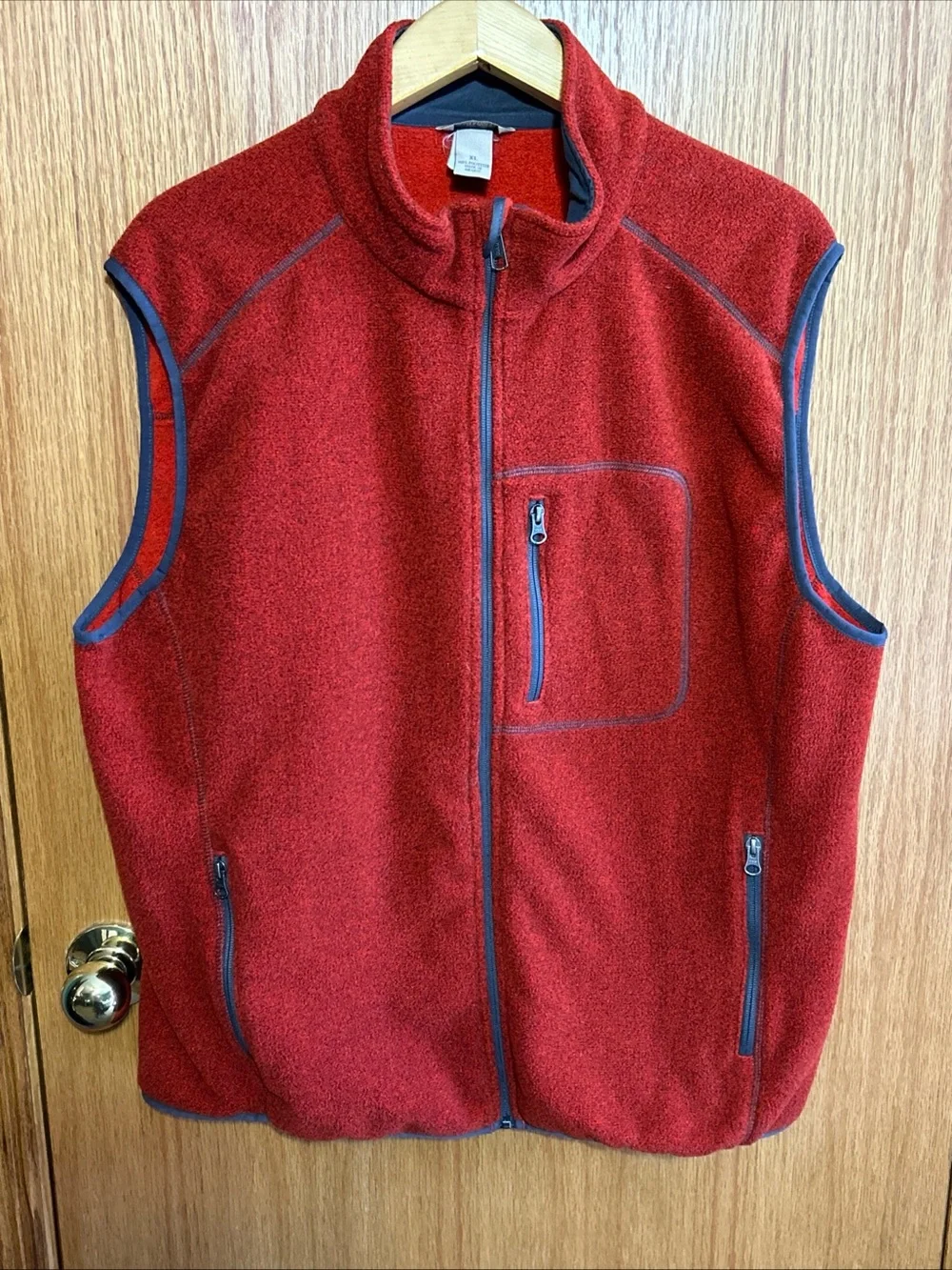 Duluth Trading Company Fleece Vest With Pockets Full Zip Mens XL Travel Layer